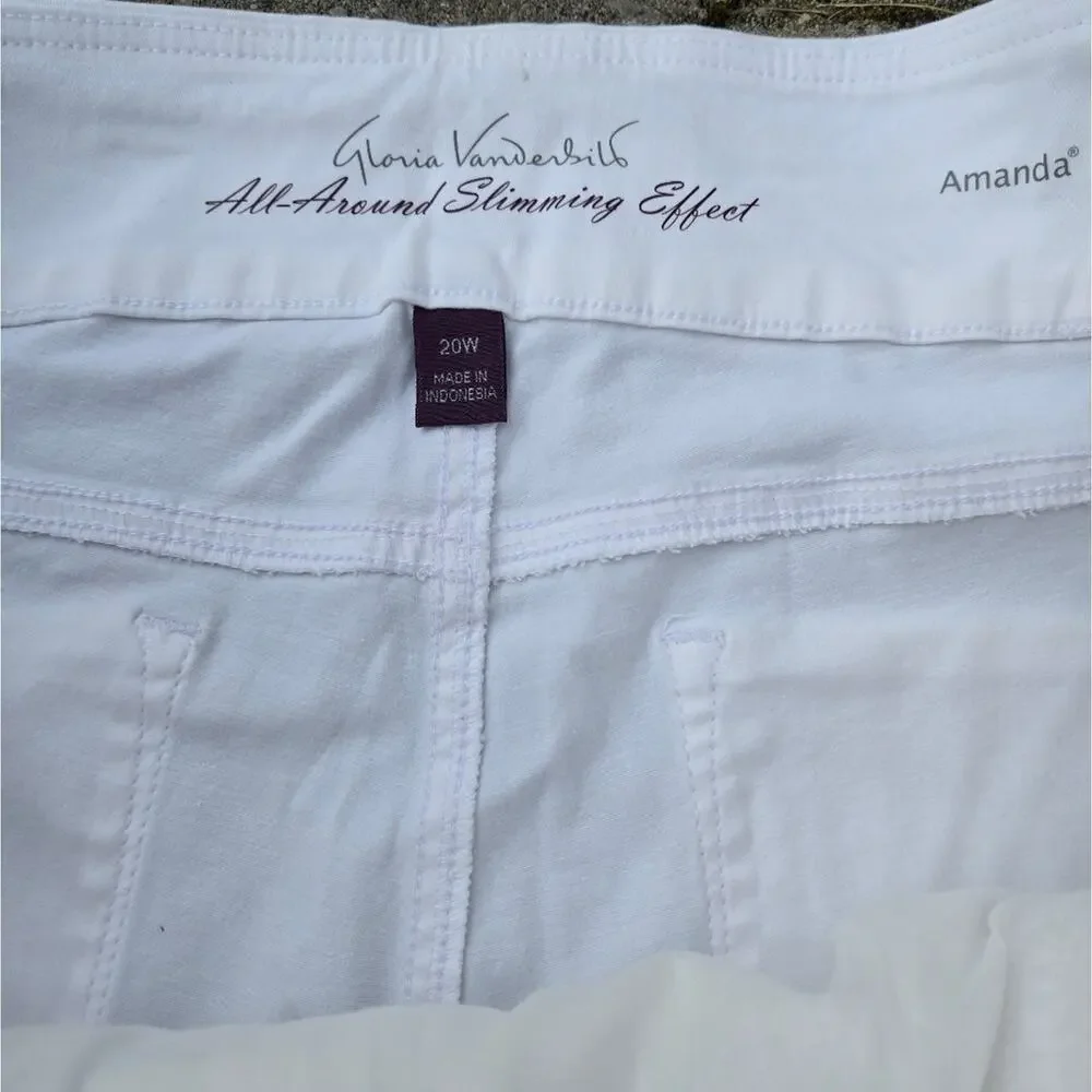 Gloria Vanderbilt‎ Amanda Bermuda Stretchy Shorts plus size 20W In White